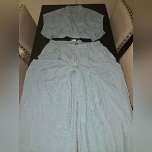 Mea Gauze Pant Set - Blue